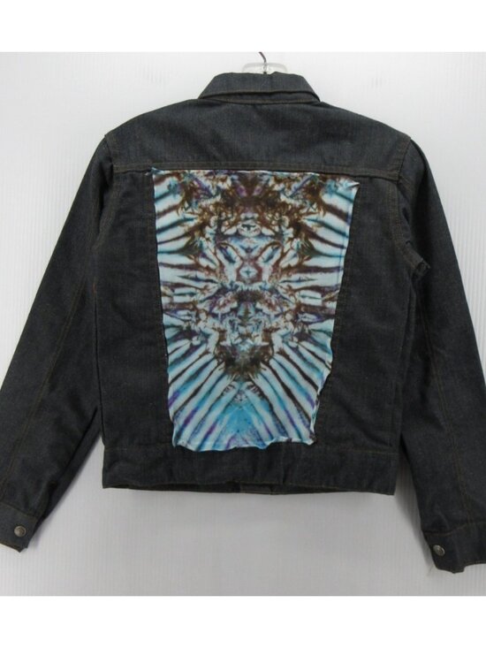 Sears Other - VTG Sears Toughskins Jacket Boys Youth 16 Trucker Denim Psychedelic Tie Dye